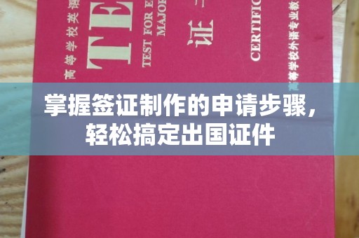 鹿草掌握签证制作的申请步骤，轻松搞定出国证件